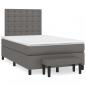 Preview: Boxspringbett mit Matratze Grau 120x190 cm Kunstleder