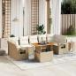 Preview: ARDEBO.de - 8-tlg. Garten-Sofagarnitur mit Kissen Beige Poly Rattan