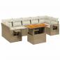 Preview: 8-tlg. Garten-Sofagarnitur mit Kissen Beige Poly Rattan