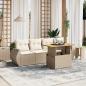 Preview: ARDEBO.de - 5-tlg. Garten-Sofagarnitur mit Kissen Beige Poly Rattan