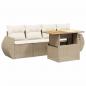 Preview: 5-tlg. Garten-Sofagarnitur mit Kissen Beige Poly Rattan