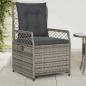 Preview: ARDEBO.de - Gartensessel 2 Stk. Verstellbar Grau Poly Rattan