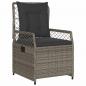 Preview: Gartensessel 2 Stk. Verstellbar Grau Poly Rattan