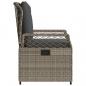 Preview: Gartensessel 2 Stk. Verstellbar Grau Poly Rattan