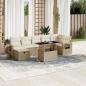 Preview: ARDEBO.de - 8-tlg. Garten-Sofagarnitur mit Kissen Beige Poly Rattan