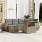 Preview: ARDEBO.de - 7-tlg. Garten-Sofagarnitur mit Kissen Beige Poly Rattan