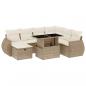 Preview: 8-tlg. Garten-Sofagarnitur mit Kissen Beige Poly Rattan