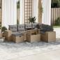 Preview: ARDEBO.de - 8-tlg. Garten-Sofagarnitur mit Kissen Beige Poly Rattan