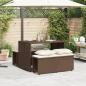 Preview: 3-tlg. Garten-Essgruppe mit Kissen Braun Poly Rattan