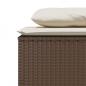 Preview: 3-tlg. Garten-Essgruppe mit Kissen Braun Poly Rattan