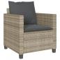 Preview: 3-tlg. Bistro-Set mit Kissen Hellgrau Poly Rattan