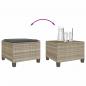 Preview: 3-tlg. Bistro-Set mit Kissen Hellgrau Poly Rattan