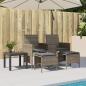 Preview: Gartensofa 2-Sitzer mit Tisch und Hockern Grau Poly Rattan