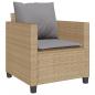 Preview: 3-tlg. Bistro-Set mit Kissen Beige Poly Rattan