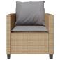 Preview: 3-tlg. Bistro-Set mit Kissen Beige Poly Rattan