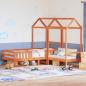 Preview: Massivholzbett und Bank mit Dach Orange 80x200 cm Kiefernholz