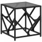 Preview: Couchtisch mit Glasplatte Schwarz 40x40x41 cm Stahl