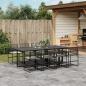 Preview: ARDEBO.de - 9-tlg. Garten-Essgruppe mit Kissen Schwarz Poly Rattan