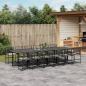 Preview: ARDEBO.de - 13-tlg. Garten-Essgruppe mit Kissen Schwarz Poly Rattan