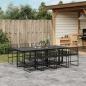 Preview: ARDEBO.de - 9-tlg. Garten-Essgruppe Schwarz Poly Rattan