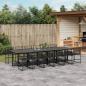 Preview: ARDEBO.de - 13-tlg. Garten-Essgruppe Schwarz Poly Rattan