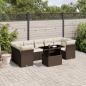 Preview: ARDEBO.de - 8-tlg. Garten-Sofagarnitur mit Kissen Braun Poly Rattan