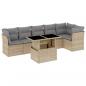 Preview: 7-tlg. Garten-Sofagarnitur mit Kissen Beige Poly Rattan