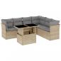 Preview: 7-tlg. Garten-Sofagarnitur mit Kissen Beige Poly Rattan