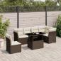 Preview: ARDEBO.de - 7-tlg. Garten-Sofagarnitur mit Kissen Braun Poly Rattan