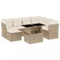 Preview: 8-tlg. Garten-Sofagarnitur mit Kissen Beige Poly Rattan