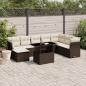 Preview: ARDEBO.de - 9-tlg. Garten-Sofagarnitur mit Kissen Braun Poly Rattan