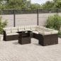 Preview: ARDEBO.de - 11-tlg. Garten-Sofagarnitur mit Kissen Braun Poly Rattan