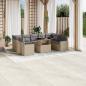 Preview: ARDEBO.de - 10-tlg. Garten-Sofagarnitur mit Kissen Beige Poly Rattan