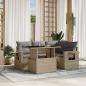 Preview: ARDEBO.de - 5-tlg. Garten-Sofagarnitur mit Kissen Beige Poly Rattan