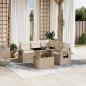 Preview: ARDEBO.de - 6-tlg. Garten-Sofagarnitur mit Kissen Beige Poly Rattan