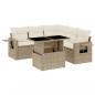 Preview: 6-tlg. Garten-Sofagarnitur mit Kissen Beige Poly Rattan