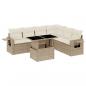 Preview: 7-tlg. Garten-Sofagarnitur mit Kissen Beige Poly Rattan