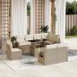 Preview: ARDEBO.de - 9-tlg. Garten-Sofagarnitur mit Kissen Beige Poly Rattan