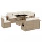 Preview: 9-tlg. Garten-Sofagarnitur mit Kissen Beige Poly Rattan