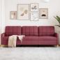 Preview: ARDEBO.de - 3-Sitzer-Sofa Weinrot 210 cm Stoff