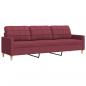 Preview: 3-Sitzer-Sofa Weinrot 210 cm Stoff