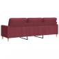 Preview: 3-Sitzer-Sofa Weinrot 210 cm Stoff