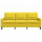 Preview: 3-Sitzer-Sofa Gelb 180 cm Samt