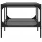 Preview: Couchtisch mit Glasplatte Schwarz 98,5x50x45 cm Stahl