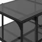 Preview: Couchtisch mit Glasplatte Schwarz 98,5x50x45 cm Stahl