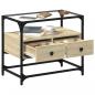 Preview: TV-Schrank mit Glasplatte Sonoma-Eiche 60x35x51cm Holzwerkstoff