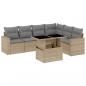 Preview: 7-tlg. Garten-Sofagarnitur mit Kissen Beige Poly Rattan