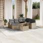 Preview: ARDEBO.de - 8-tlg. Garten-Sofagarnitur mit Kissen Beige Poly Rattan