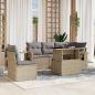 Preview: ARDEBO.de - 6-tlg. Garten-Sofagarnitur mit Kissen Beige Poly Rattan