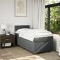 Preview: Boxspringbett mit Matratze Dunkelgrau 80x200 cm Stoff